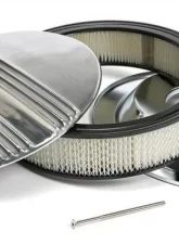 Trans-Dapt Performance Finned Aluminum ROUND Air Cleaner Set; 3 in. Tall, 14 in. Dia., 5-1/8 in. Neck                                     - 6706 - Image 4