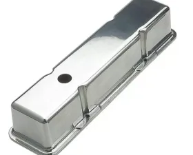 Trans-Dapt Performance Polished Aluminum Valve Covers; TALL; PLAIN- 1958-1986- SB CHEVROLET 283-350 Chevrolet