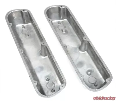 Trans-Dapt Performance TALL VALVE COVERS; SB FORD; PLAIN POLISHED ALUMINUM- NO HOLES - 6726