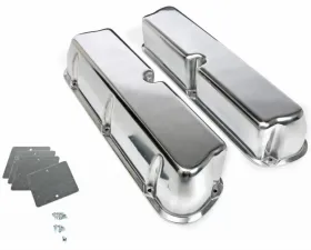 Trans-Dapt Performance TALL VALVE COVERS; SB FORD; PLAIN POLISHED ALUMINUM- NO HOLES