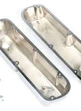 Trans-Dapt Performance TALL VALVE COVERS; SB FORD; PLAIN TOP; POLISHED & CHROMED ALUMINUM- WITH HOLES                                     - 6729 - Image 2