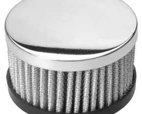 Trans-Dapt Performance 2 in. Tall PUSH-IN Style Breather; Open Cotton Element; 1-1/4 in. Hole-CHROME