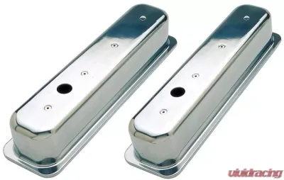 Trans-Dapt Performance BALL-MILLED Aluminum Valve Covers; TALL; PLAIN- 1987-1999- SB CHEVROLET 5.0/5.7L - 6986
