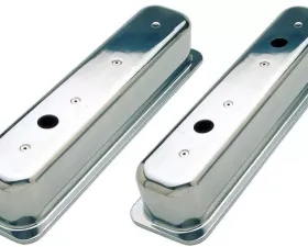 Trans-Dapt Performance BALL-MILLED Aluminum Valve Covers; TALL; PLAIN- 1987-1999- SB CHEVROLET 5.0/5.7L