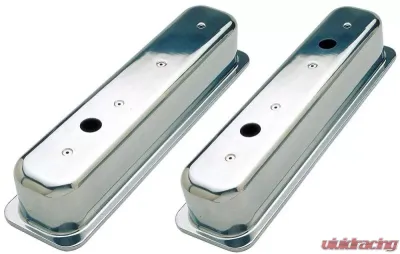 Trans-Dapt Performance BALL-MILLED Aluminum Valve Covers; TALL; PLAIN- 1987-1999- SB CHEVROLET 5.0/5.7L - 6989