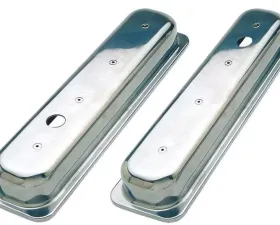 Trans-Dapt Performance BALL-MILLED Aluminum Valve Covers; SHORT; PLAIN- 1987-99- SB CHEVROLET 5.0/5.7L
