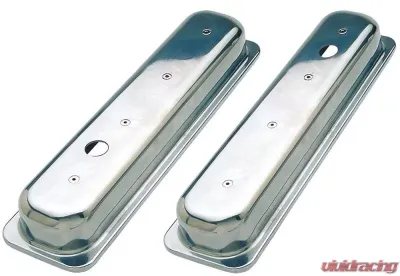 Trans-Dapt Performance BALL-MILLED Aluminum Valve Covers; SHORT; PLAIN- 1987-99- SB CHEVROLET 5.0/5.7L - 6992