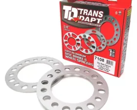 Trans-Dapt Performance 8 LUG Disc Brake Spacers; for ALL Bolt Circle Diameters; 1/4 in. Thick (Pr)