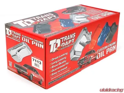 Trans-Dapt Performance SB CHEVY ('55-79) CLAIMER OIL PAN 283-400 8QT DRIVERS SIDE DIPSTICK- BLACK - 7113