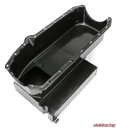 Trans-Dapt Performance SB CHEVY ('55-79) CLAIMER OIL PAN 283-400 8QT DRIVERS SIDE DIPSTICK- BLACK - 7113