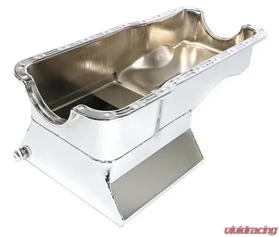 Trans-Dapt Performance SB FORD OIL PAN 1965-1987 260-289-302 7QT FRONT SUMP CHROME - 7416