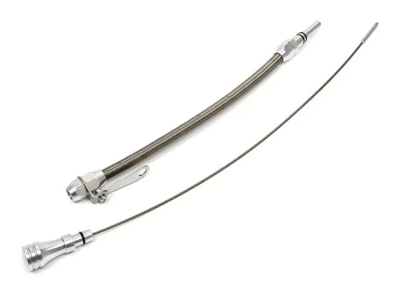 Trans-Dapt Performance Aluminum Oil Pan Dipstick; Braided Tube- 1965-90 BB Chevy 396-454 Chevrolet - 8143