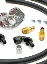 Trans-Dapt Performance LS Swap Oil Pan/Filter Reocation Kit; Single Filter; Vertical Port, Red Pan                                     - 175 - Image 2