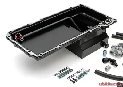 Trans-Dapt Performance Black LS Swap Oil Pan/Filter Reocation Kit - Single Filter | Vertical Port - 180