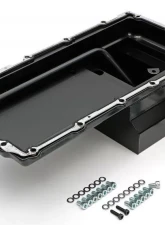 Trans-Dapt Performance LS Swap Oil Pan/Filter Reocation Kit; Double Filter; Horizontal Port; Black Pan                                     - 182 - Image 2
