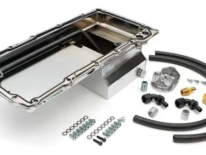 Trans-Dapt Performance LS Swap Oil Pan/Filter Reocation Kit; Single Filter; Vertical Port; Chrome Pan - 183 - Image 3