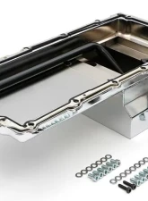 Trans-Dapt Performance LS Swap Oil Pan/Filter Reocation Kit; Double Filter; Horizontal Port; Chrome Pan                                     - 185 - Image 2