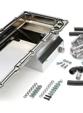 Trans-Dapt Performance LS Swap Oil Pan/Filter Reocation Kit; Double Filter; Horizontal Port; Chrome Pan                                     - 185 - Image 3