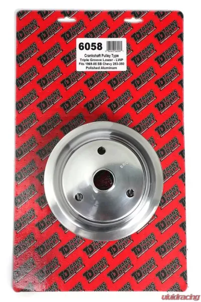 Trans-Dapt Performance CRANKSHAFT Pulley; 3 Groove; 55-68 CHEVROLET 283-350; LONG W/P- Pol. ALUMINUM Chevrolet Truck 1959 4.6L V8 - 6058