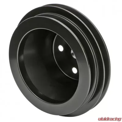 Trans-Dapt Performance ALUMINUM BB CHEVY WATER PUMP PULLEY; 2 GROOVE; LONG WATER PUMP- BLACK FINISH - 7132