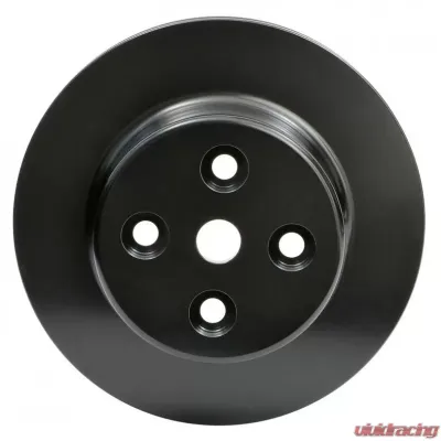Trans-Dapt Performance ALUMINUM BB CHEVY WATER PUMP PULLEY; 2 GROOVE; LONG WATER PUMP- BLACK FINISH - 7132