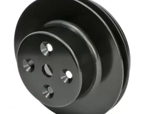 Trans-Dapt Performance ALUMINUM BB CHEVY WATER PUMP PULLEY; 2 GROOVE; LONG WATER PUMP- BLACK FINISH