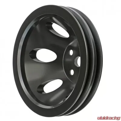 Trans-Dapt Performance ALUMINUM BB CHEVY WATER PUMP PULLEY; 2 GROOVE; SHORT WATER PUMP- BLACK FINISH - 7135