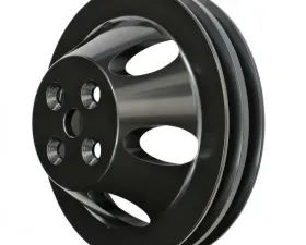 Trans-Dapt Performance ALUMINUM BB CHEVY WATER PUMP PULLEY; 2 GROOVE; SHORT WATER PUMP- BLACK FINISH