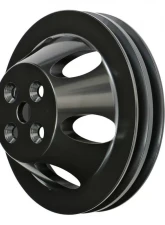 Trans-Dapt Performance ALUMINUM BB CHEVY WATER PUMP PULLEY; 2 GROOVE; SHORT WATER PUMP- BLACK FINISH                                     - 7135 - Image 5