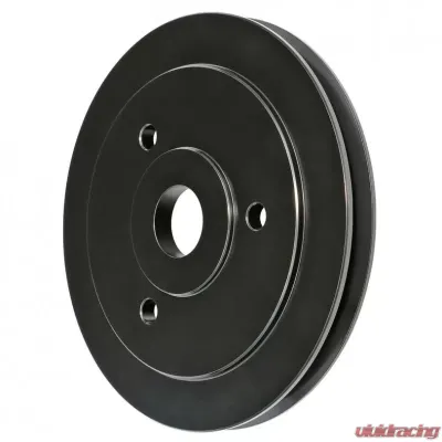 Trans-Dapt Performance ALUMINUM BB CHEVY CRANKSHAFT PULLEY; 1 GROOVE; SHORT WATER PUMP- BLACK FINISH - 7136