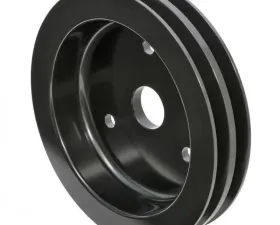 Trans-Dapt Performance ALUMINUM BB CHEVY CRANKSHAFT PULLEY; 2 GROOVE; SHORT WATER PUMP- BLACK FINISH