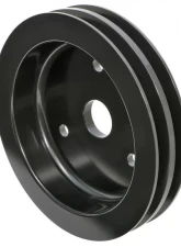 Trans-Dapt Performance ALUMINUM BB CHEVY CRANKSHAFT PULLEY; 2 GROOVE; SHORT WATER PUMP- BLACK FINISH                                     - 7137 - Image 4