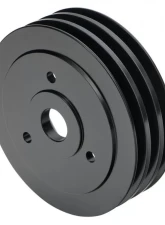 Trans-Dapt Performance ALUMINUM BB CHEVY CRANKSHAFT PULLEY; 3 GROOVE; SHORT WATER PUMP- BLACK FINISH                                     - 7138 - Image 3