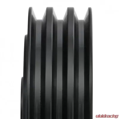 Trans-Dapt Performance ALUMINUM BB CHEVY CRANKSHAFT PULLEY; 3 GROOVE; SHORT WATER PUMP- BLACK FINISH - 7138