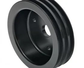 Trans-Dapt Performance ALUMINUM BB CHEVY CRANKSHAFT PULLEY; 3 GROOVE; SHORT WATER PUMP- BLACK FINISH