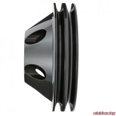 Trans-Dapt Performance ALUMINUM SB CHEVY WATER PUMP PULLEY; 2 GROOVE; SHORT WATER PUMP- BLACK FINISH - 7141