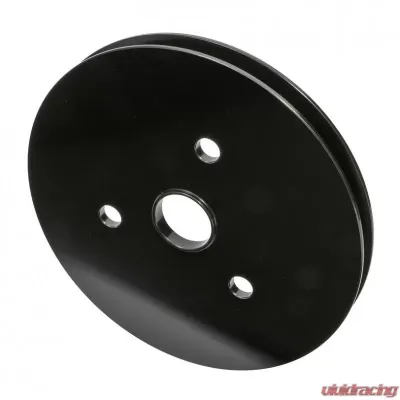 Trans-Dapt Performance ALUMINUM SB CHEVY CRANKSHAFT PULLEY; 1 GROOVE; SHORT WATER PUMP- BLACK FINISH - 7142