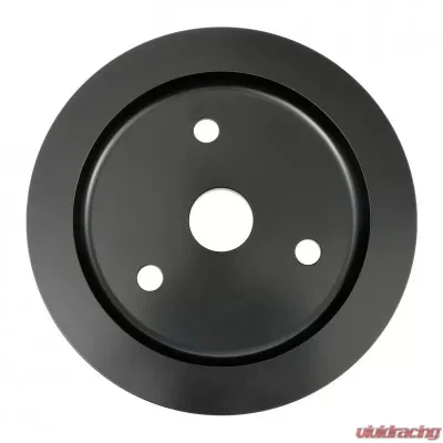 Trans-Dapt Performance ALUMINUM SB CHEVY CRANKSHAFT PULLEY; 1 GROOVE; SHORT WATER PUMP- BLACK FINISH - 7142