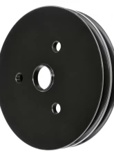 Trans-Dapt Performance ALUMINUM SB CHEVY CRANKSHAFT PULLEY; 2 GROOVE; SHORT WATER PUMP- BLACK FINISH                                     - 7143 - Image 4