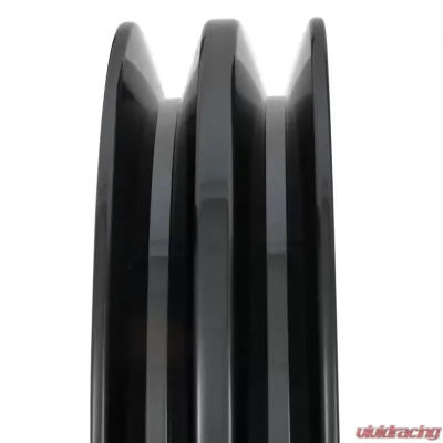 Trans-Dapt Performance ALUMINUM SB CHEVY CRANKSHAFT PULLEY; 2 GROOVE; SHORT WATER PUMP- BLACK FINISH - 7143