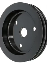 Trans-Dapt Performance ALUMINUM SB CHEVY CRANKSHAFT PULLEY; 2 GROOVE; SHORT WATER PUMP- BLACK FINISH                                     - 7143 - Image 4