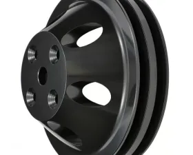 Trans-Dapt Performance ALUMINUM SB CHEVY WATER PUMP PULLEY; 2 GROOVE; LONG WATER PUMP- BLACK FINISH