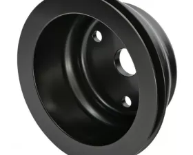 Trans-Dapt Performance ALUMINUM SB CHEVY CRANKSHAFT PULLEY; 1 GROOVE; LONG WATER PUMP- BLACK FINISH