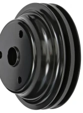 Trans-Dapt Performance ALUMINUM SB CHEVY CRANKSHAFT PULLEY; 2 GROOVE; LONG WATER PUMP- BLACK FINISH                                     - 7147 - Image 3