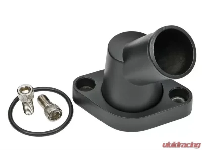 Trans-Dapt Performance SB & BB CHEVY ALUMINUM WATER NECK; 45 DEGREE, SWIVEL NECK DESIGN- BLACK FINISH - 7193