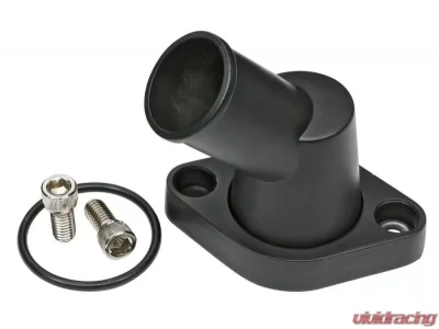 Trans-Dapt Performance SB & BB CHEVY ALUMINUM WATER NECK; 45 DEGREE, SWIVEL NECK DESIGN- BLACK FINISH - 7193