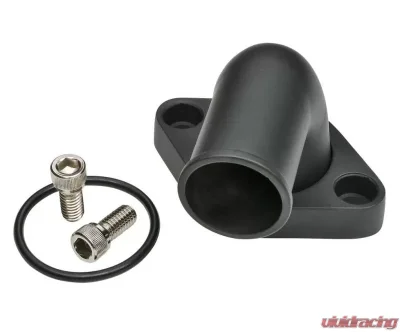 Trans-Dapt Performance SB & BB CHEVY ALUMINUM WATER NECK; 90 DEGREE, SWIVEL NECK DESIGN- BLACK FINISH - 7194