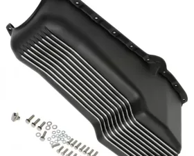 Trans-Dapt Performance SB CHEVY 283-350 ('55-79) FINNED ALUMINUM ENGINE OIL PAN- BLACK FINISH