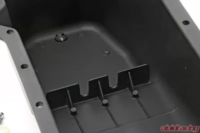 Trans-Dapt Performance SB CHEVY 305-350 ('80-85) FINNED ALUMINUM ENGINE OIL PAN- BLACK FINISH - 7426