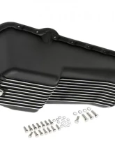 Trans-Dapt Performance SB CHEVY 305-350 ('80-85) FINNED ALUMINUM ENGINE OIL PAN- BLACK FINISH                                     - 7426 - Image 6